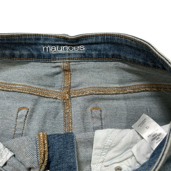 Maurices Women’s 12 Distressed Medium Wash Denim Skirt - Picture 3 of 4